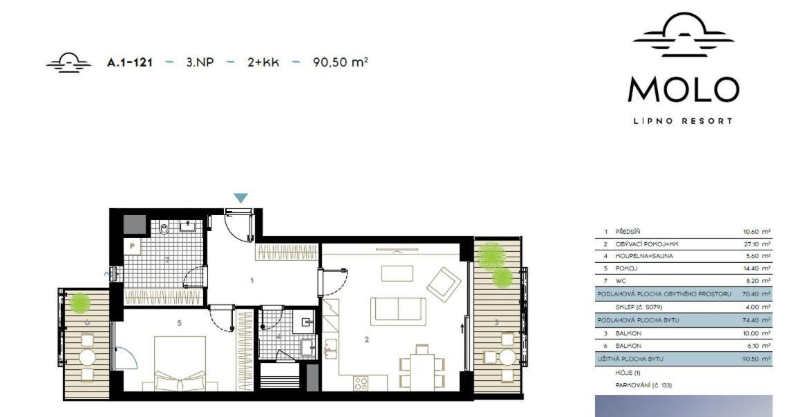 Apartament A121 Molo Lipno S Infrasaunou - Residence Koubek Lipno nad Vltavou Exterior foto